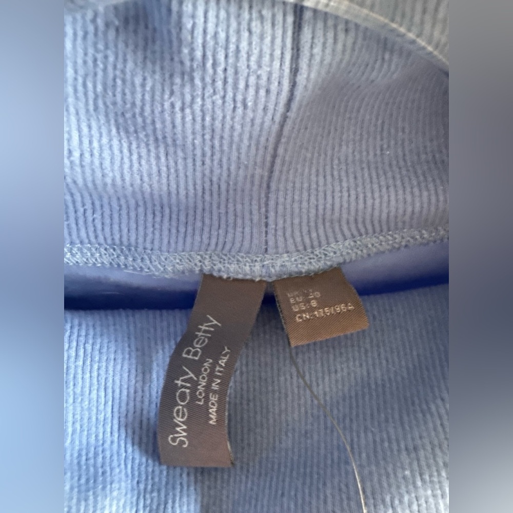 New Sweaty Betty Melody Luxe Fleece Pullover - Filter Blue | Sz 8/ Medium - Picture 4 of 7